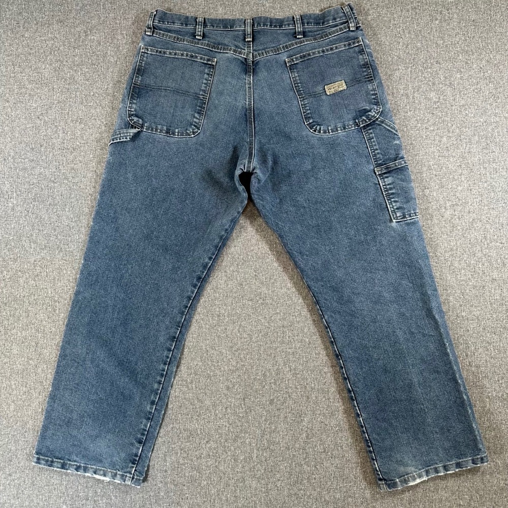 Wrangler Carpenter Jeans Mens 36x30 94LSWDV Blue Utility Hammer Loop Denim - Picture 2 of 10